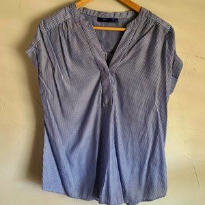 Apt 9 Blue and White Striped Blouse Small